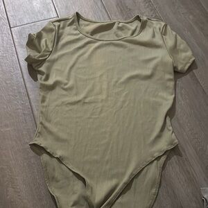 Light Olive Short Sleeve Bodysuit